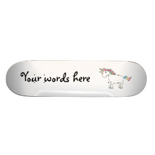 Gullig vitregnbågeunicorn mini skateboard bräda 18,7 cm