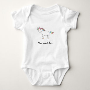 Gullig vitregnbågeunicorn t-shirt