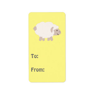 Gullig Wooly lamb Adressetikett