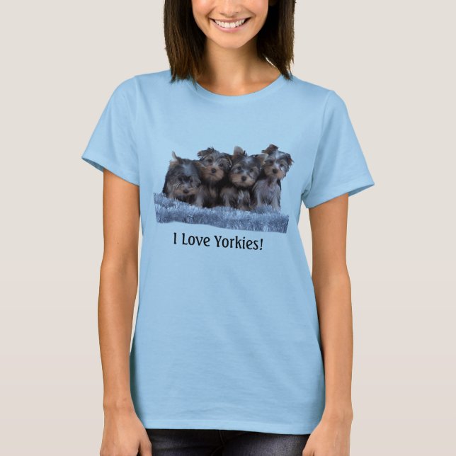 Gullig Yorkie valpT-tröja Tee (Framsida)