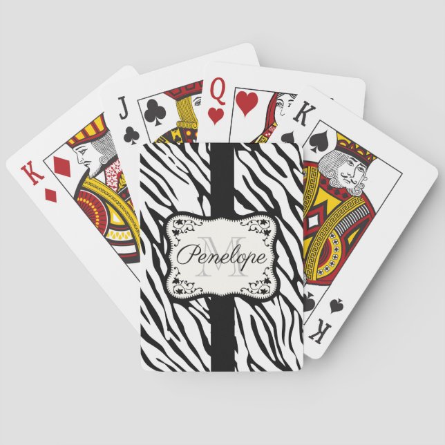 Gullig zebra tryck casinokort (Baksidan)
