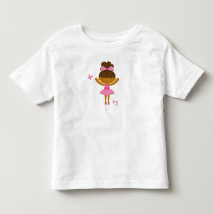Gulliga afrikansk amerikanballerinabarns t-skjorta tee