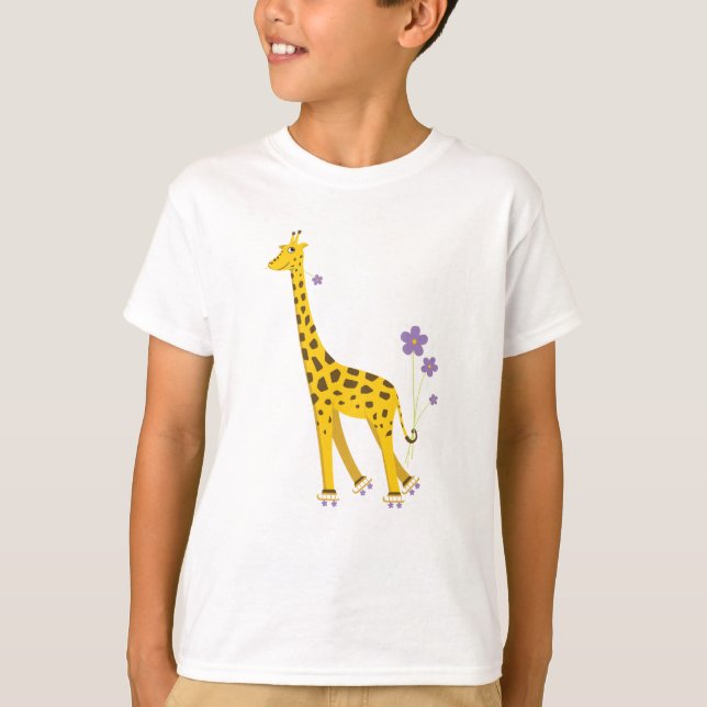 Gulliga åka skridskor giraffungar tee shirt (Framsida)