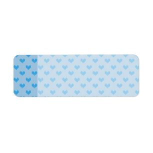 Gulliga baby blue lite stack hjärtor returadress etikett