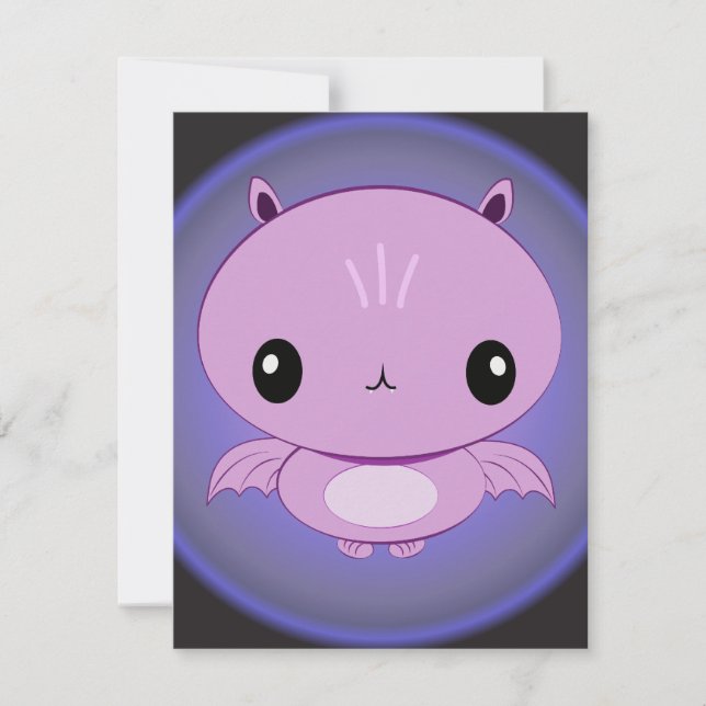 Gulliga babyfladdermössinbjudningar inbjudningar (Framsida)