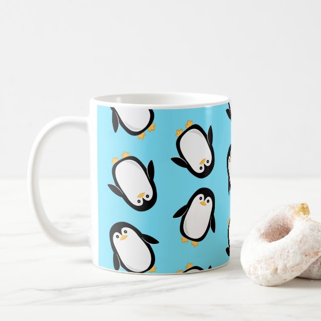 Gulliga babypingvin Iced Tea eller Iced kaffe Kaffemugg (Med munk)