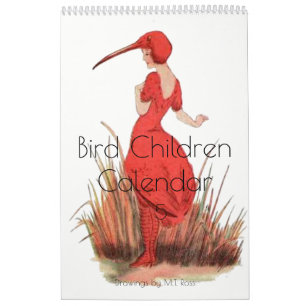 Gulliga barn 5 för fågel för kalender