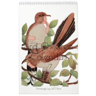 Gulliga barn 7 för fågel för kalender