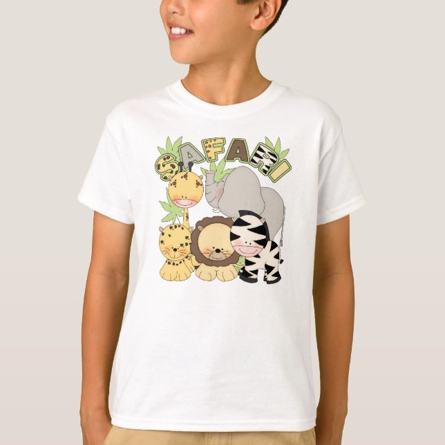 gulliga barns tshirt med safaridjungeldjur tee (Framsida)