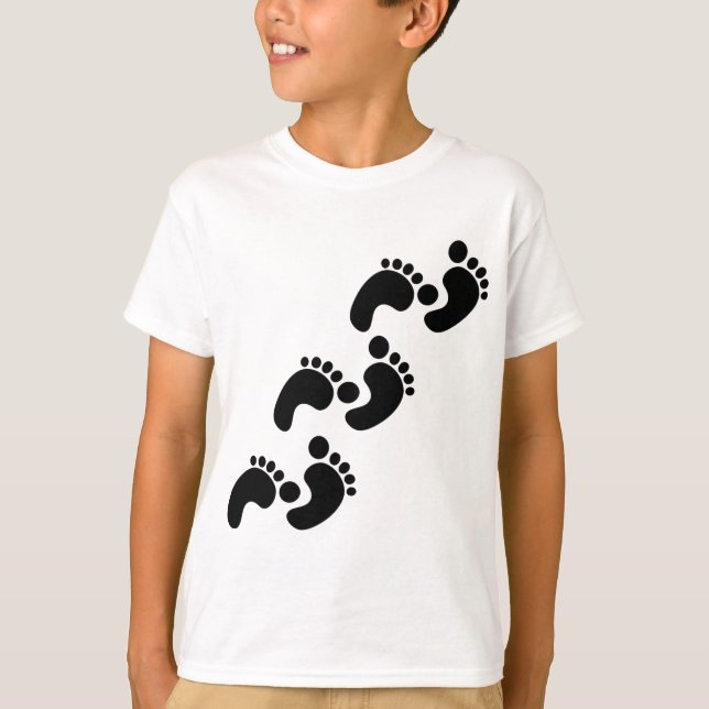 gulliga bebisfotspår t-shirt (Framsida)