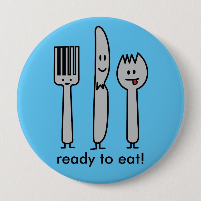 Gulliga bestickUtensils dela sig lycklig för den Knapp (Framsida)