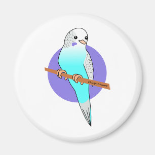 Gulliga blått Budgie Magnet