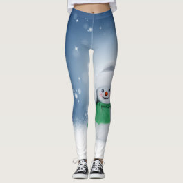 Gulliga blått- & vitsnögubbeLeggins Leggings