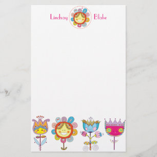 Gulliga blommor brevpapper