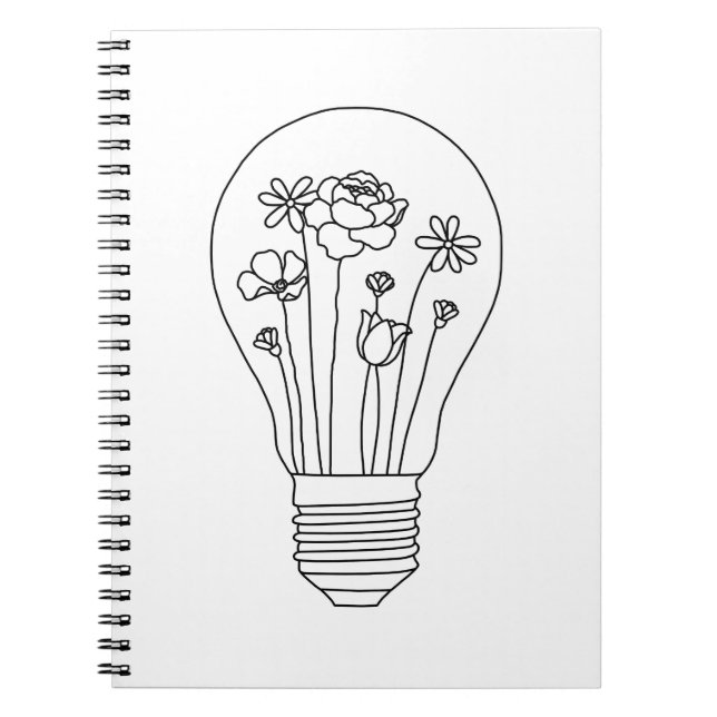 Gulliga blommor i ljus kula fodrar design anteckningsbok (Framsidan)