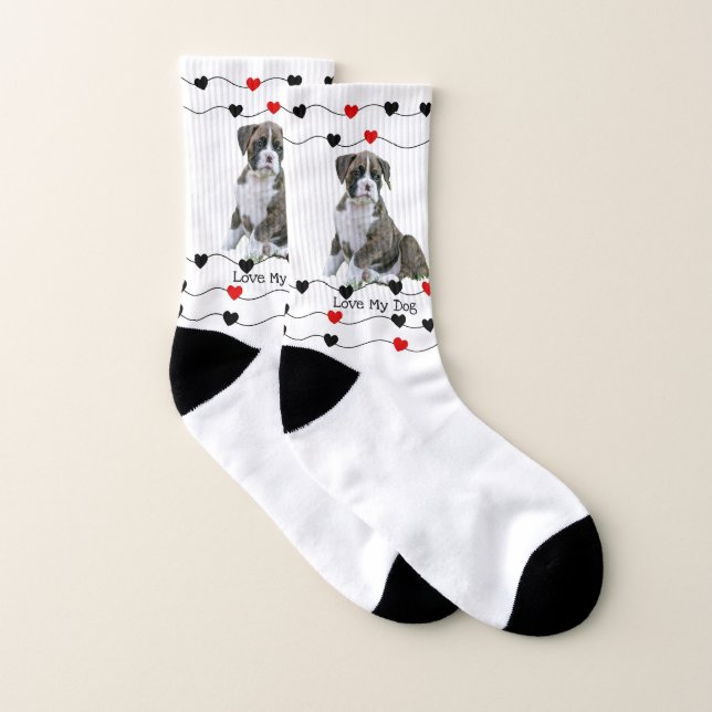 Gulliga Brindle boxarehundsockor Strumpor (Par)