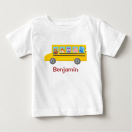 Gulliga djur på personlignamn för skolbuss | t shirt