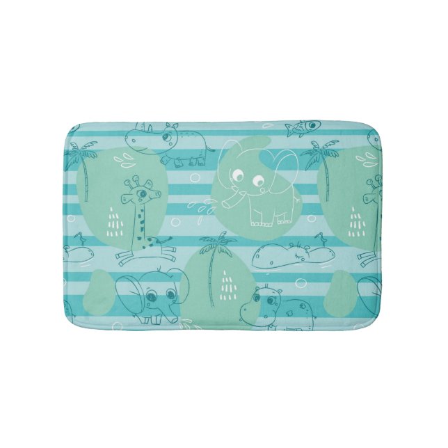 Gulliga djur som leker med vatten 1 badrumsmatta (Framsidan)