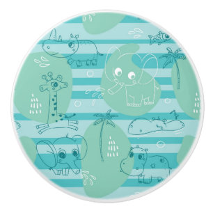 Gulliga djur som leker med vatten 1 knopp