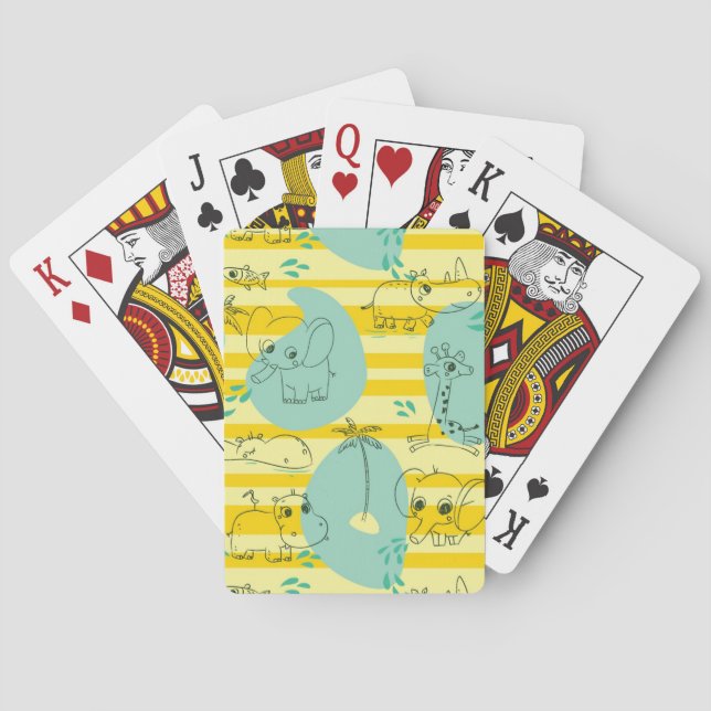 Gulliga djur som leker med vatten 2 spel kort (Baksidan)