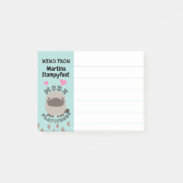 Gulliga djura näbbdjurfotspår vitsar posta- post-it block