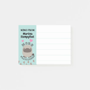 Gulliga djura näbbdjurfotspår vitsar posta- post-it block