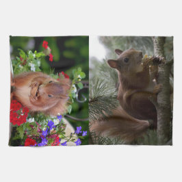 Gulliga ekorrar kökshandduk