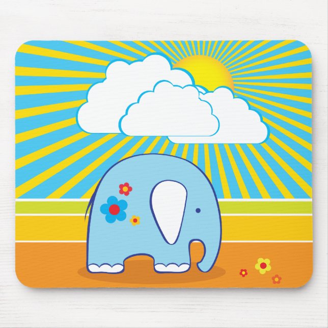 Gulliga Elefant Mousepad Musmatta (Framsidan)