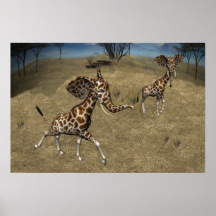 Gulliga elefantgiraff poster