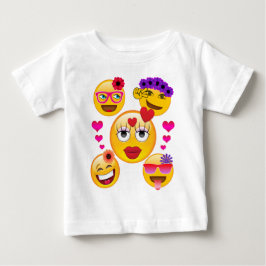 Gulliga Emoji vänder mot för barn och vuxen T-shirt
