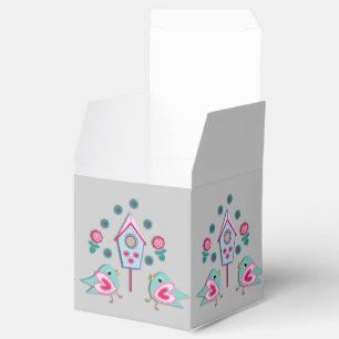 Gulliga fåglar för rosablåttshabby chic och presentaskar