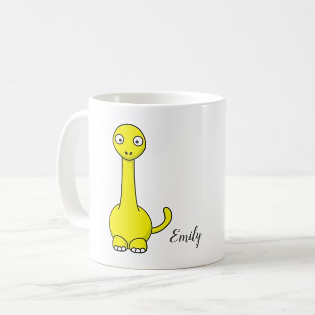 Gulliga färgrika babyDinosaurs för anpassade Kaffemugg (Framsida vänster)