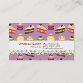 Gulliga & färgrika illustrerat mönster för Tea Visitkort