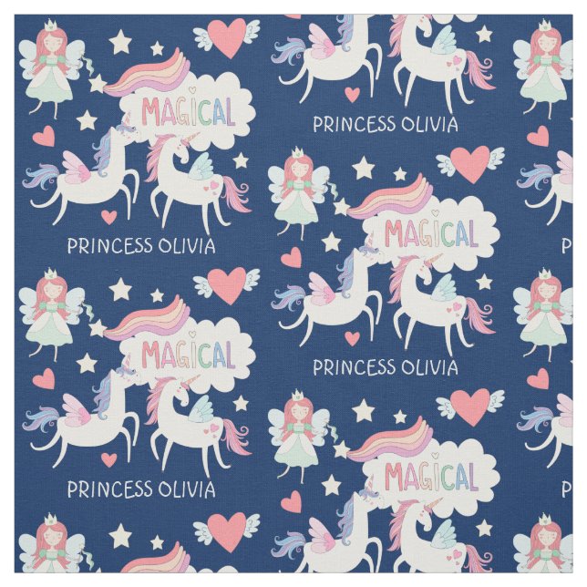 Gulliga felika princess- och Unicornungar Tyg (Provkarta)