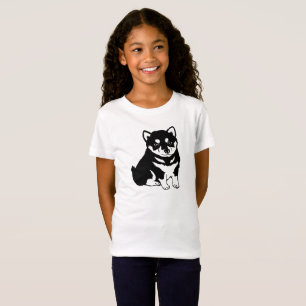 Gulliga flicka för Silhouette för Shiba Inu T Shirt