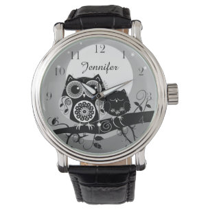 Gulliga flower powerugglor & anpassningsbarnamn armbandsur