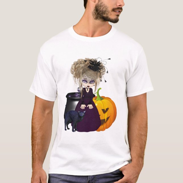 Gulliga gotiska Halloween T Shirt (Framsida)
