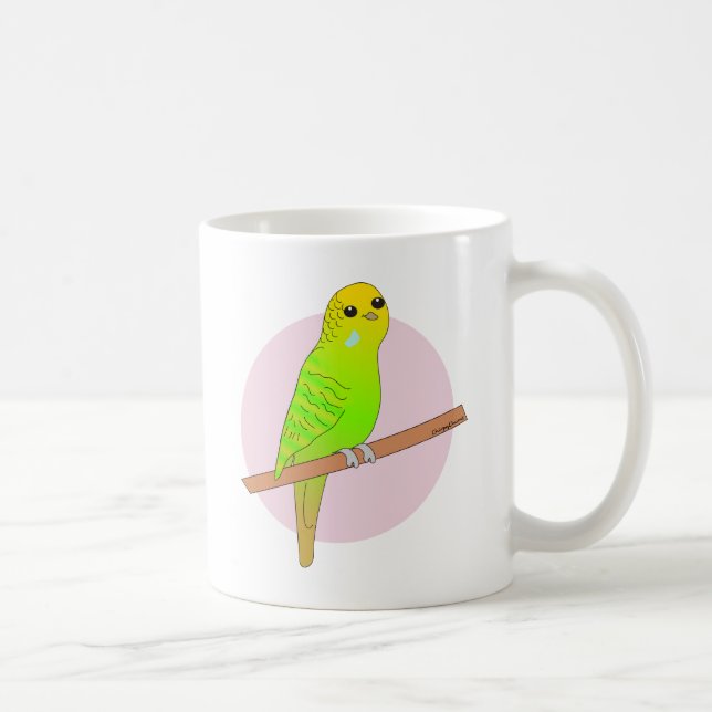 Gulliga gröna Budgie Kaffemugg (Höger)