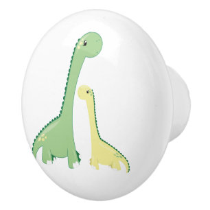 Gulliga grönt- och gultBrontosaurusDinosaurs Knopp