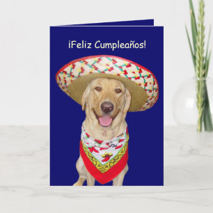 Gulliga gul lab Feliz Cumpleanos Kort