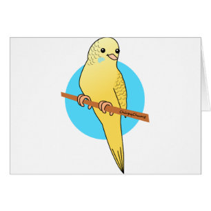 Gulliga gula Budgie Hälsningskort