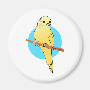 Gulliga gula Budgie Magnet