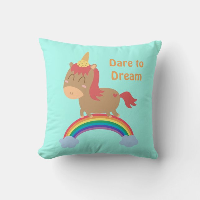 Gulliga hästdrömmar som är Unicornhumor Kudde (Framsida)