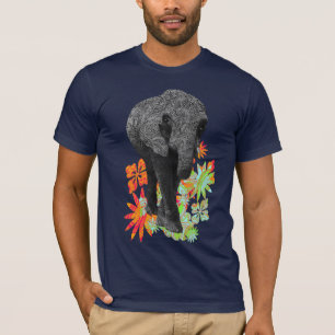 Gulliga Hippy elefantutslagsplatser T Shirt