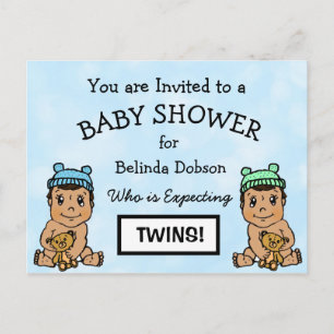 Gulliga HispanicTwins baby showerinbjudningar Vykort