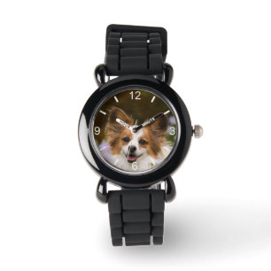 Gulliga hund älskare för Papillon Spanielfoto Armbandsur