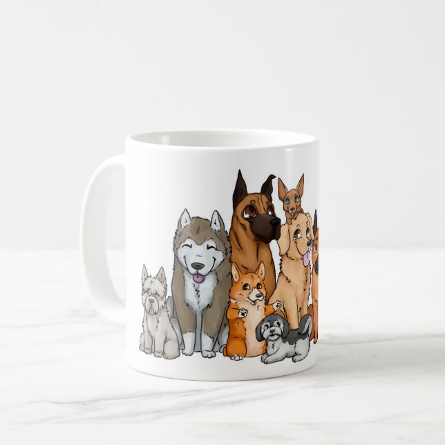 Gulliga hund aveln kaffemugg (Framsida vänster)