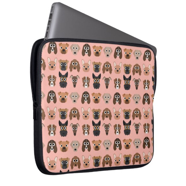 Gulliga hundar på rosor laptop sleeve (Framsidan Höger)