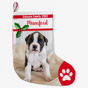 Gulliga hundjulstrumpor - personligfamilj liten julstrumpa