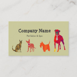 Gulliga husdjur. Spa för salong för djura Fyrkantigt Visitkort